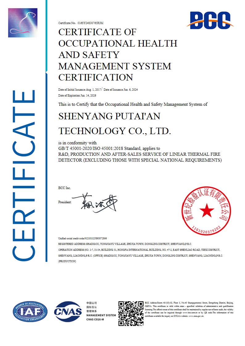 职业健康安全管理体系认证证书（英）